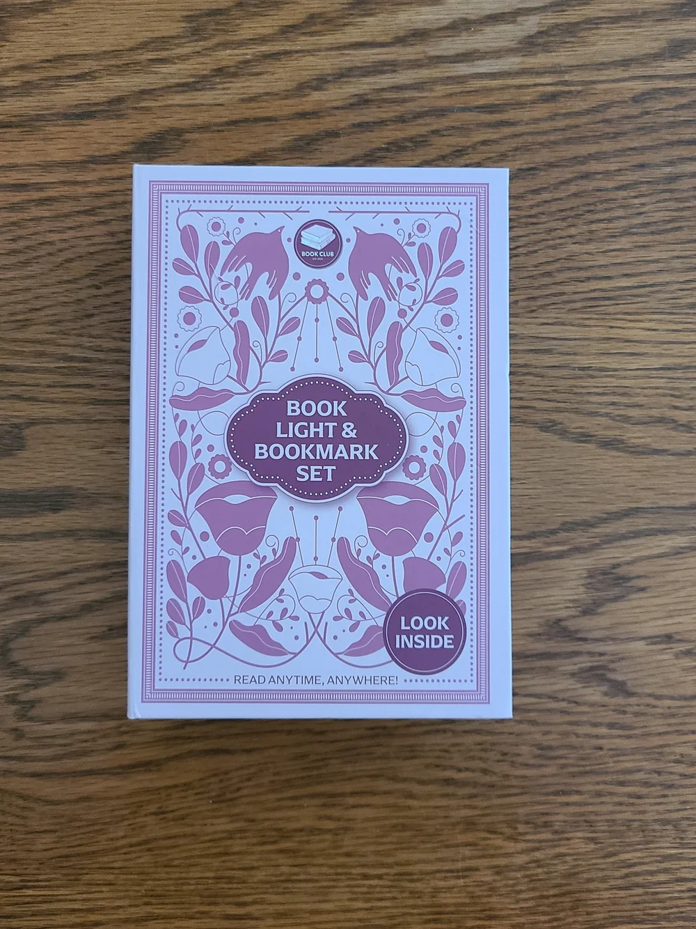 Book Light & Bookmark Set - Pink Floral Design NWOT